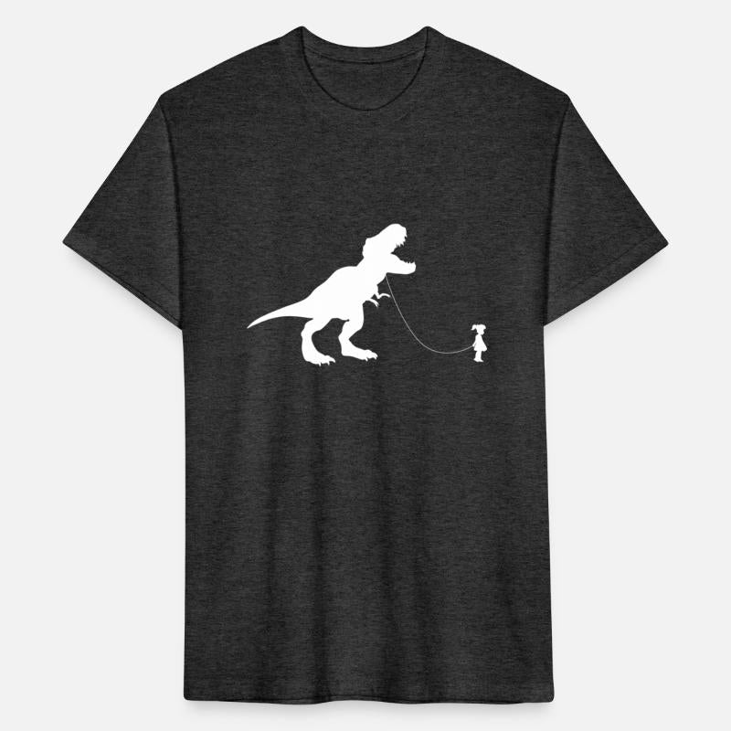 Dinosaur Shirt Pet On A Leach Led By A