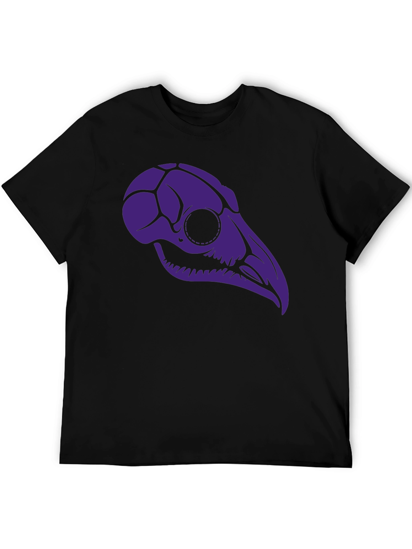 Raven Skull Graphic Tee - Black T-Shirt