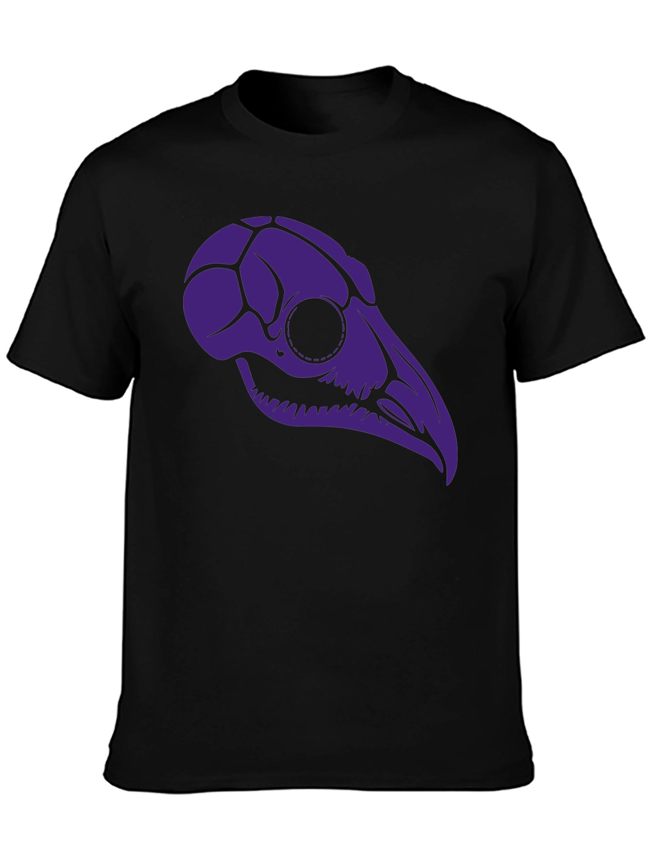 Raven Skull Graphic Tee - Black T-Shirt