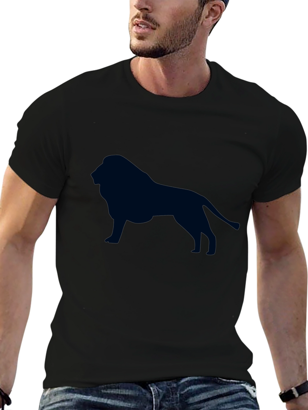 Lion Graphic Tee - Black Cotton
