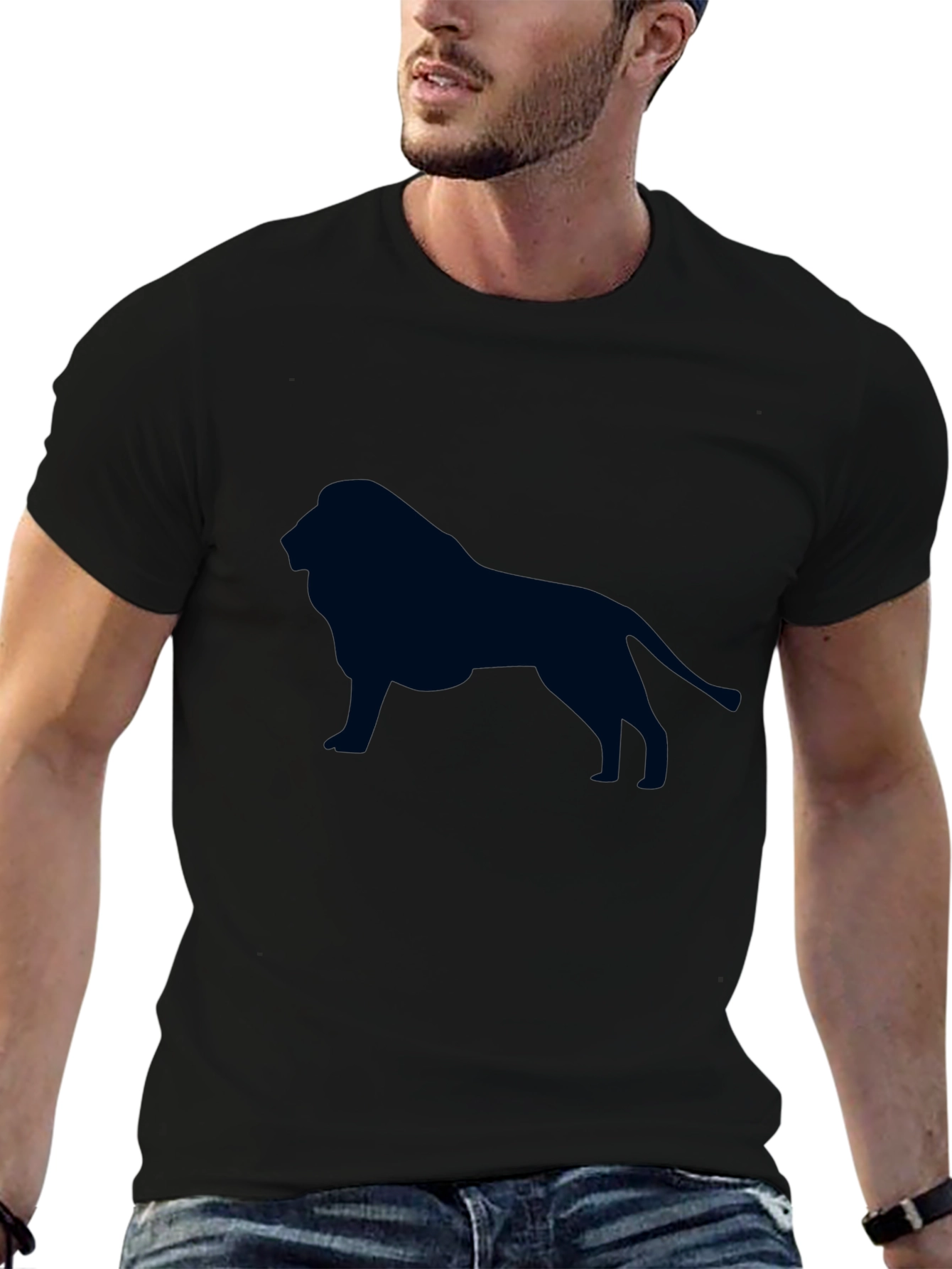 Lion Graphic Tee - Black Cotton