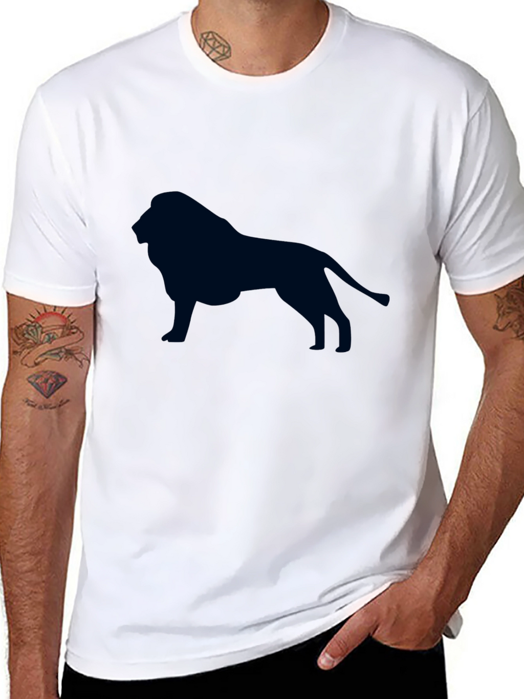 Lion Graphic Tee - Black Cotton
