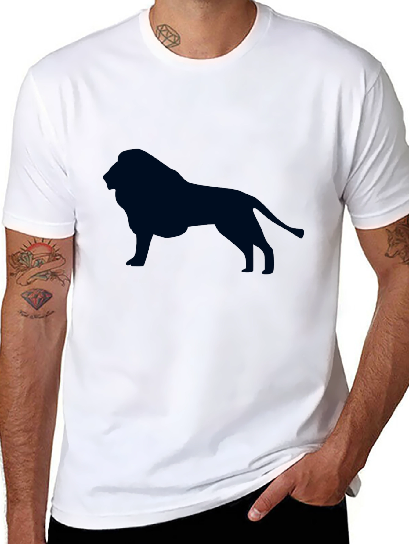 Lion Graphic Tee - Black Cotton