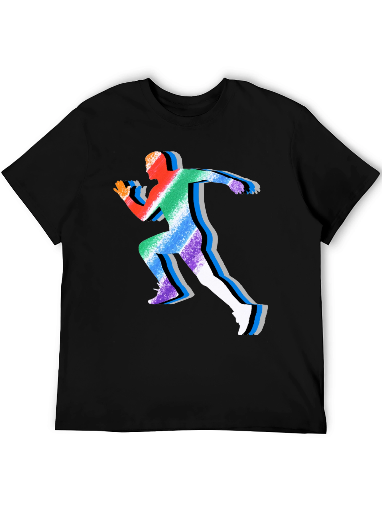 Rainbow Runner Graphic Tee - Stylish Athleisure Shirt