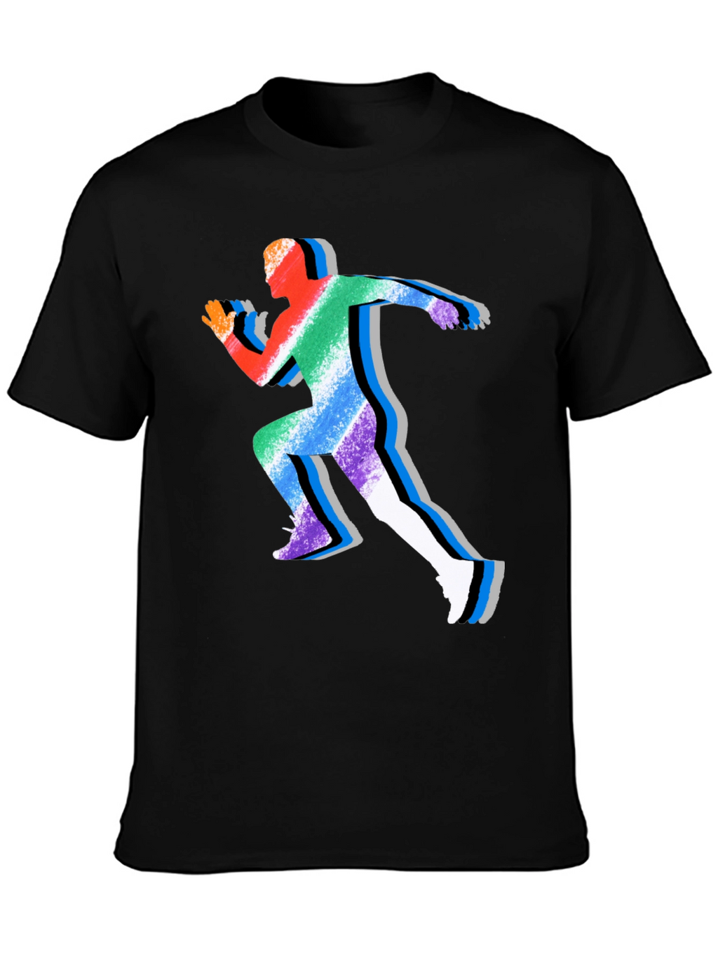 Rainbow Runner Graphic Tee - Stylish Athleisure Shirt