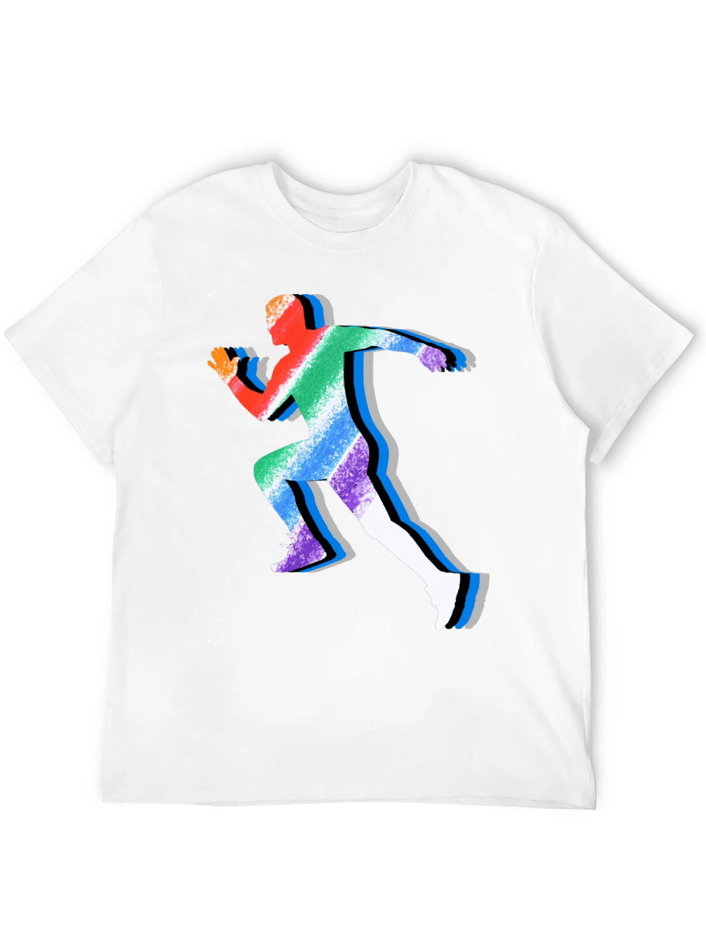 Rainbow Runner Graphic Tee - Stylish Athleisure Shirt