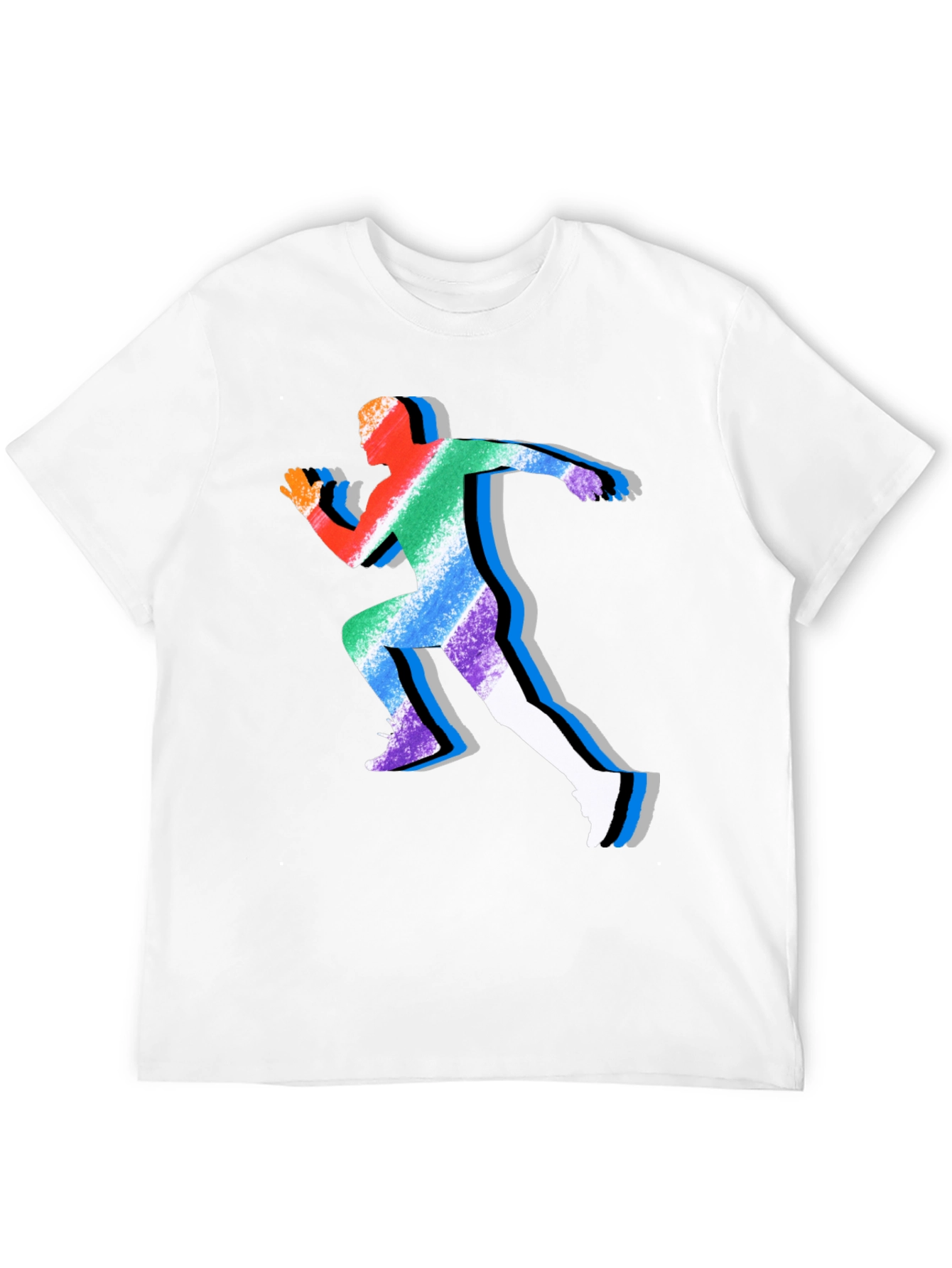 Rainbow Runner Graphic Tee - Stylish Athleisure Shirt