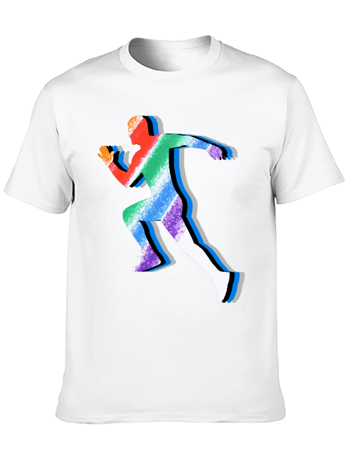 Rainbow Runner Graphic Tee - Stylish Athleisure Shirt