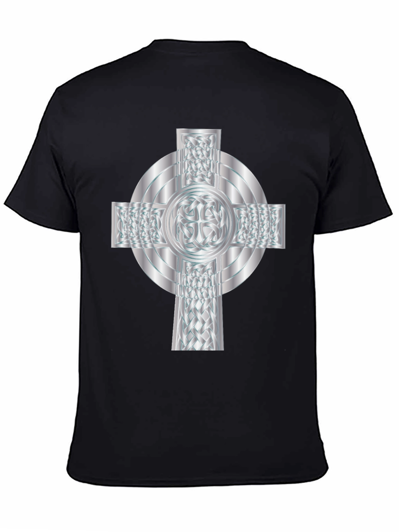 Celtic Cross Graphic Tee - Black Cotton Blend