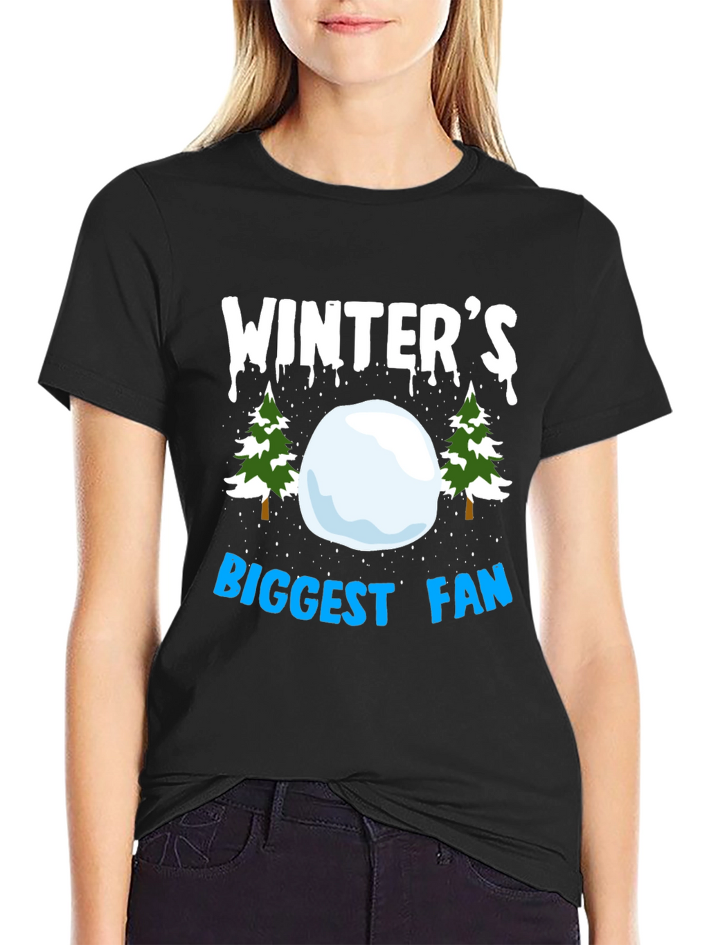Winters Biggest Fan Black Graphic Tee