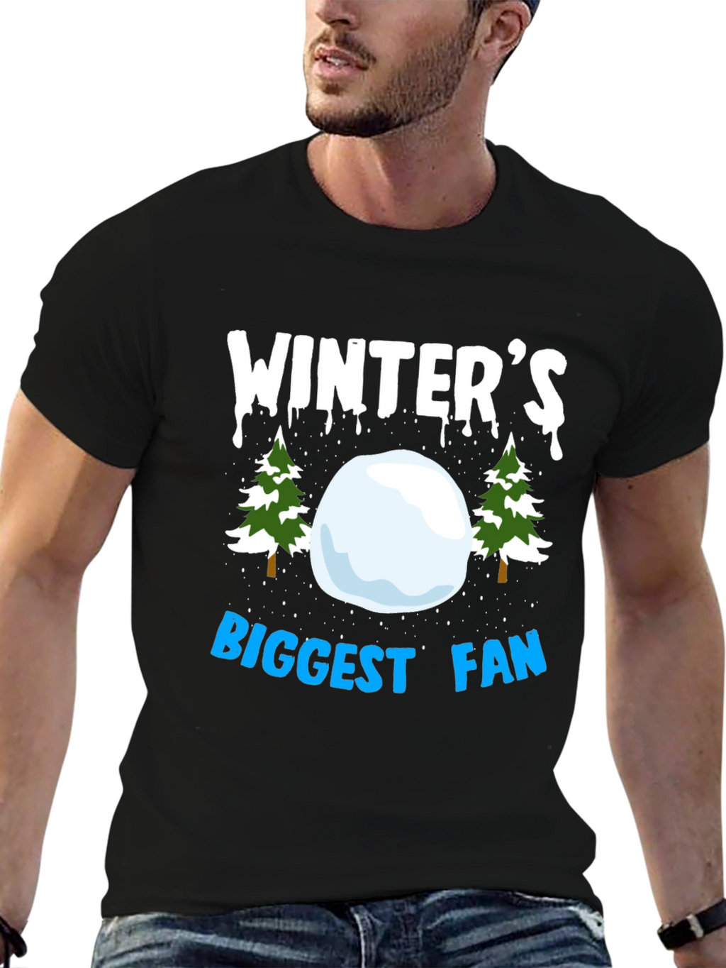 Winters Biggest Fan Black Graphic Tee