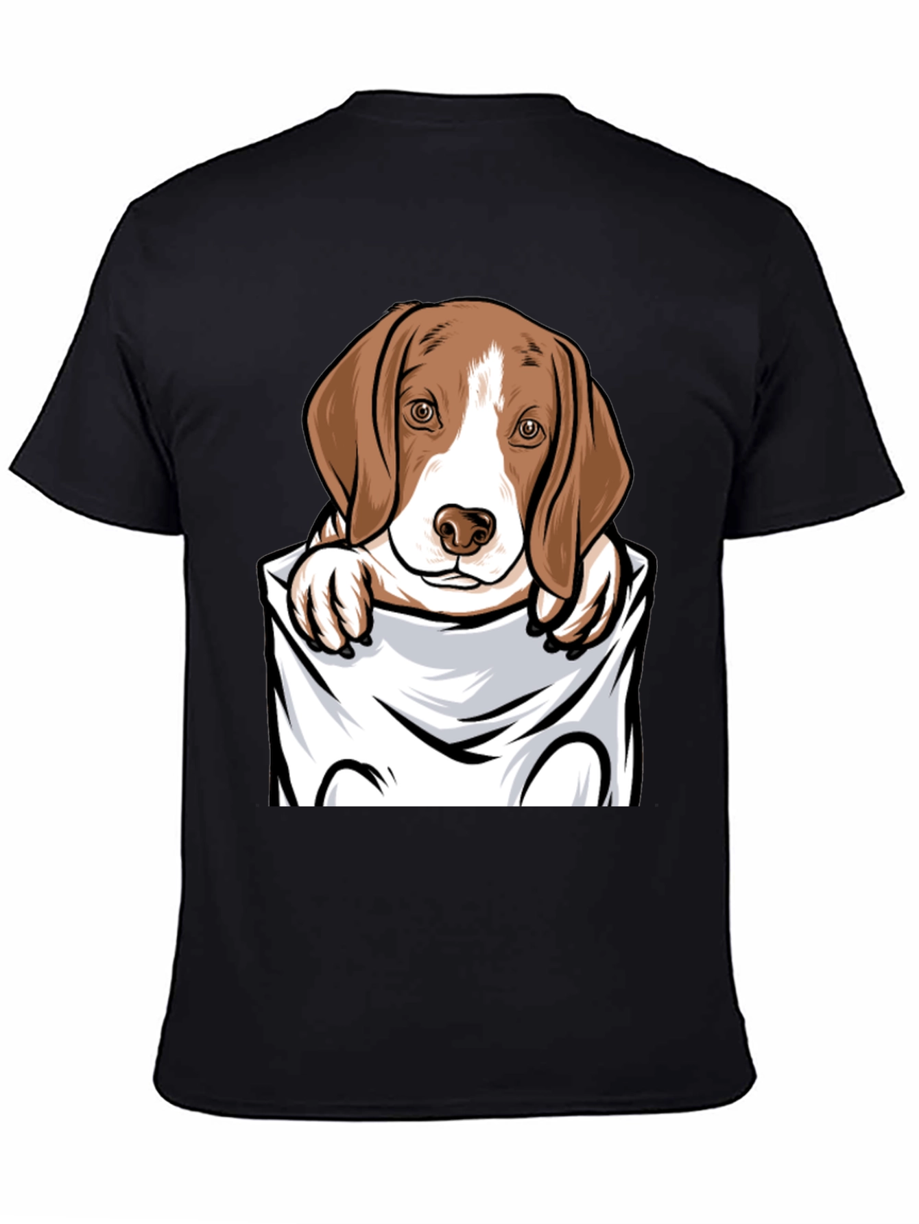 Dog in Pocket Graphic T-Shirt - Cute Pet Lover Tee
