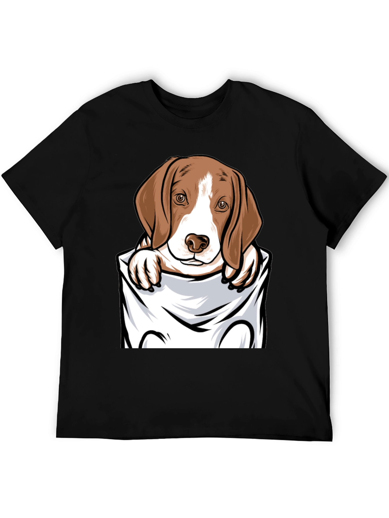 Dog in Pocket Graphic T-Shirt - Cute Pet Lover Tee