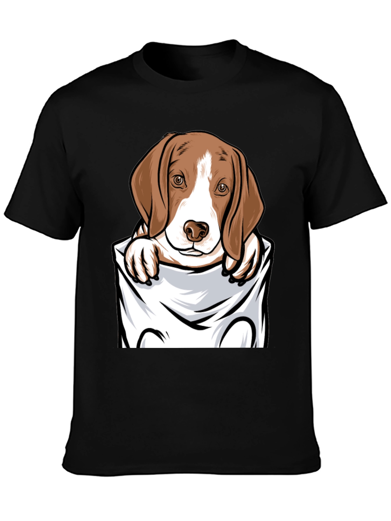 Dog in Pocket Graphic T-Shirt - Cute Pet Lover Tee