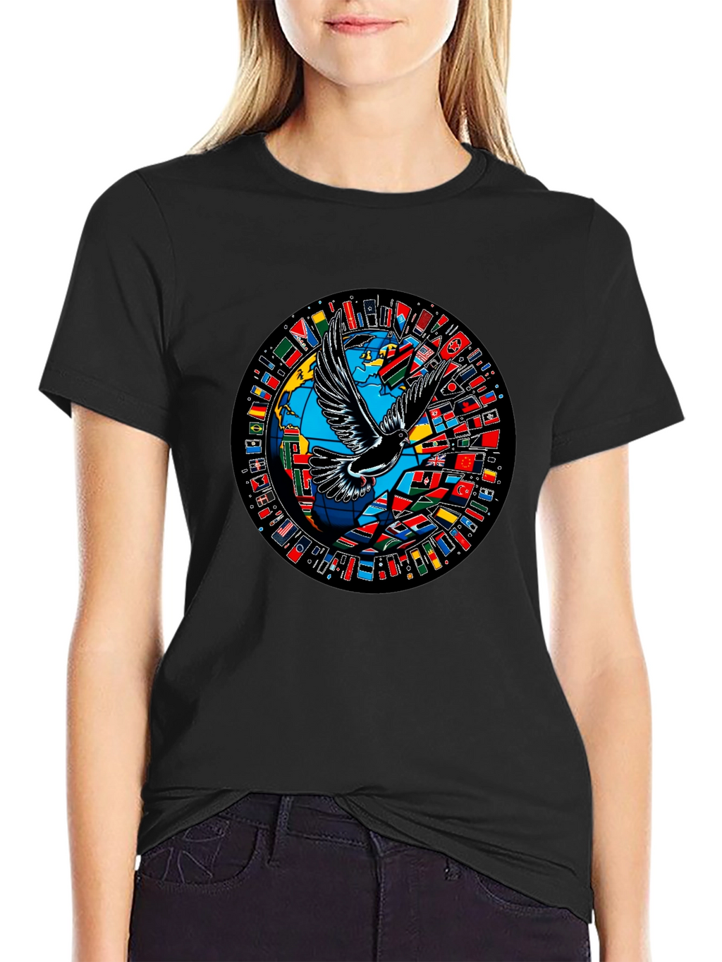 Global Peace Dove Graphic T-Shirt