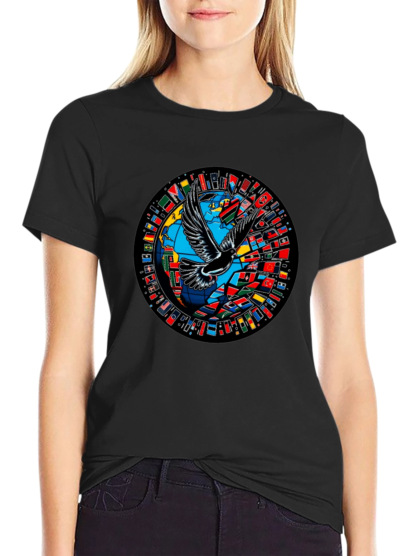 Global Peace Dove Graphic T-Shirt