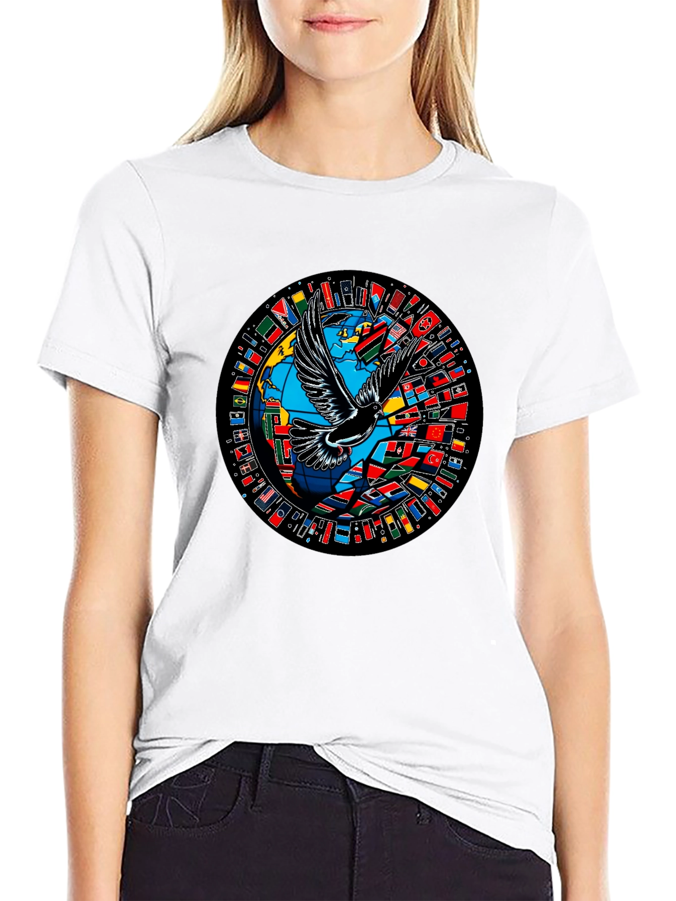 Global Peace Dove Graphic T-Shirt
