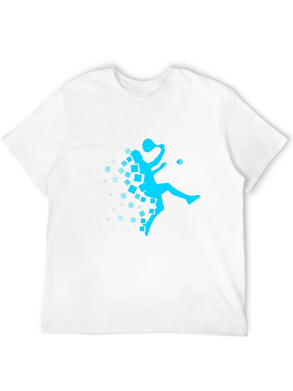 Modern Pixelated Squash Player Graphic T-Shirt