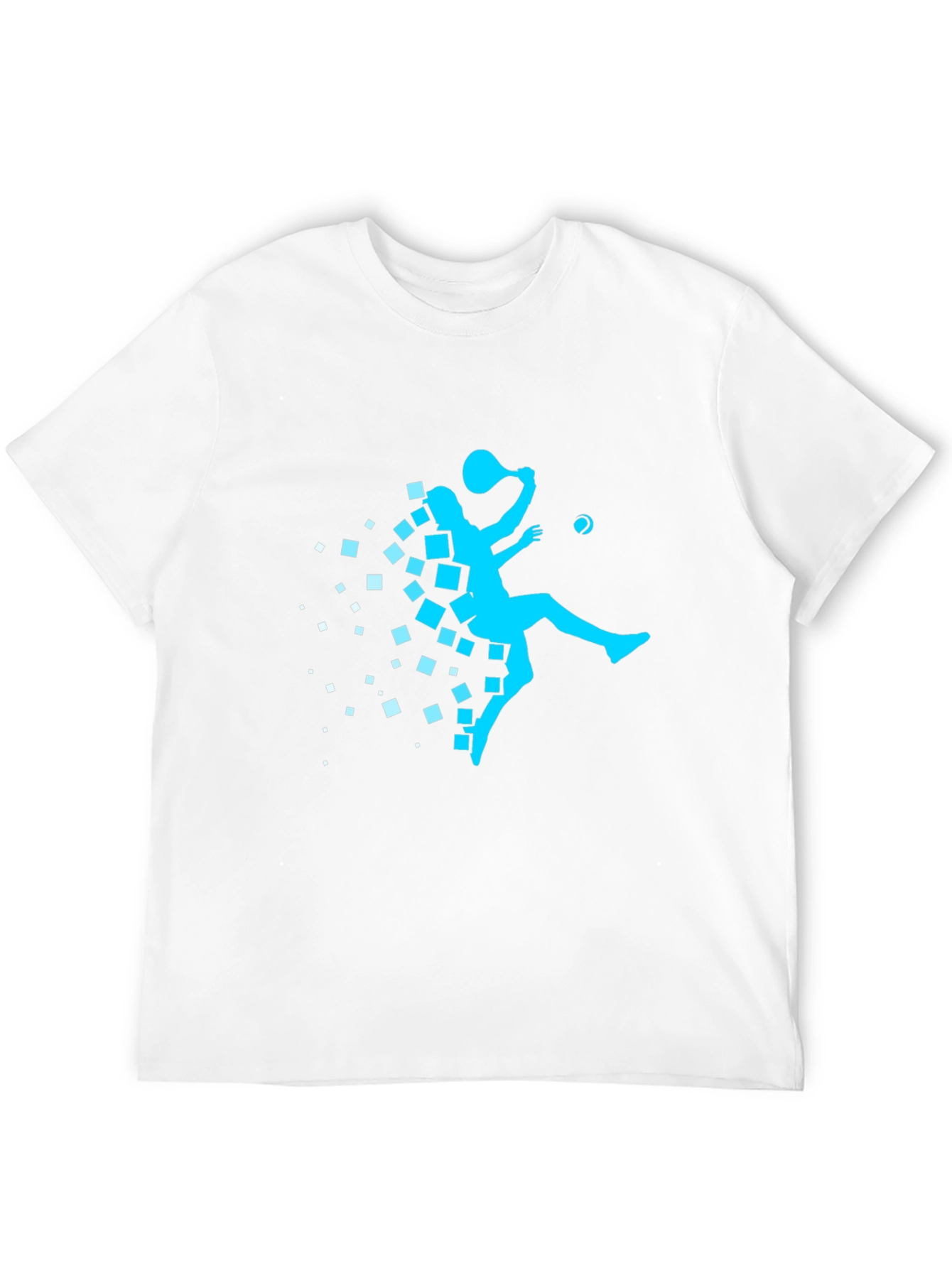 Modern Pixelated Squash Player Graphic T-Shirt