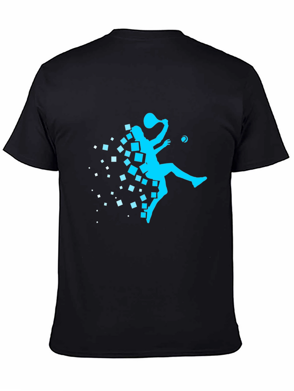 Modern Pixelated Squash Player Graphic T-Shirt