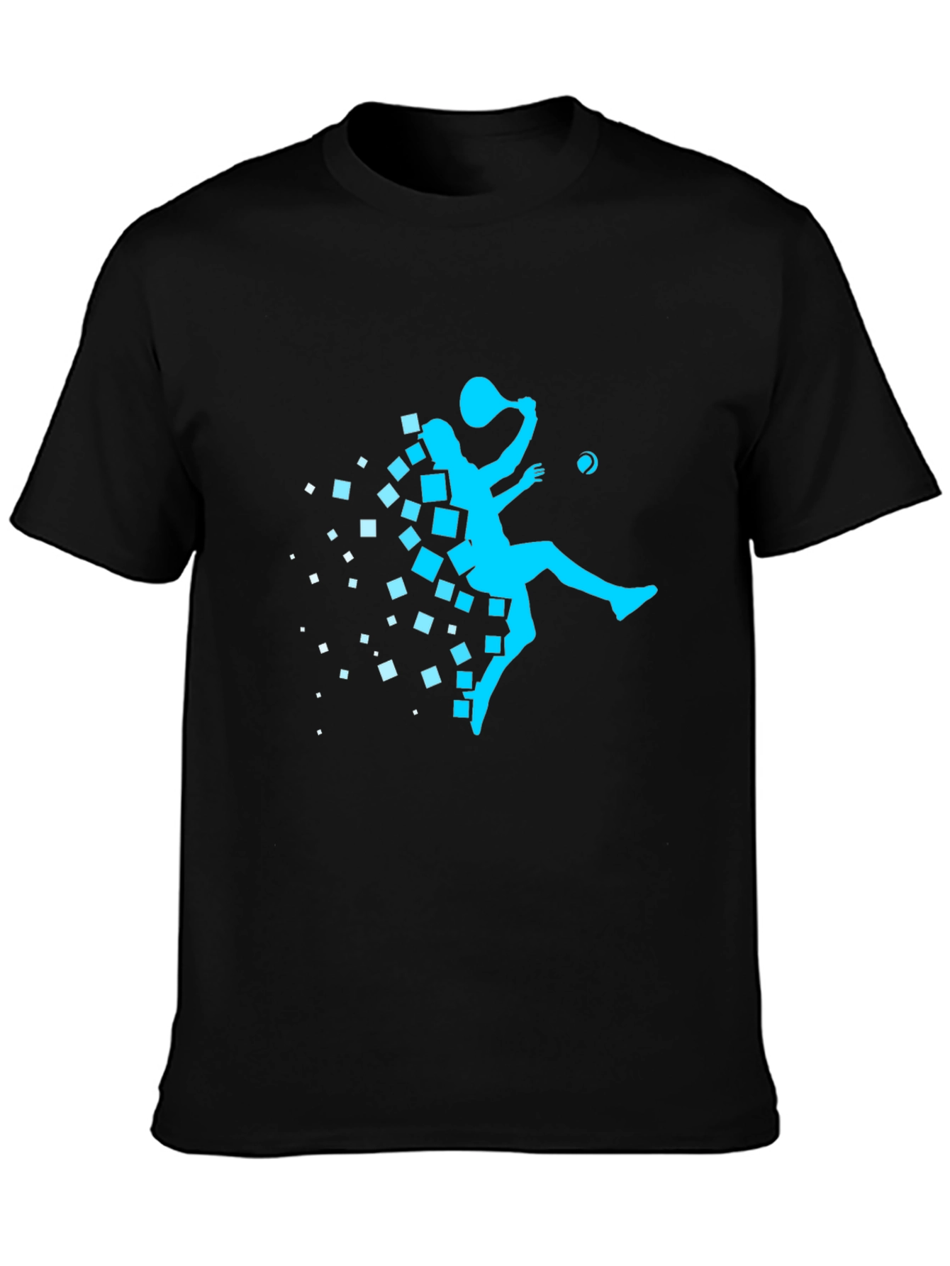 Modern Pixelated Squash Player Graphic T-Shirt