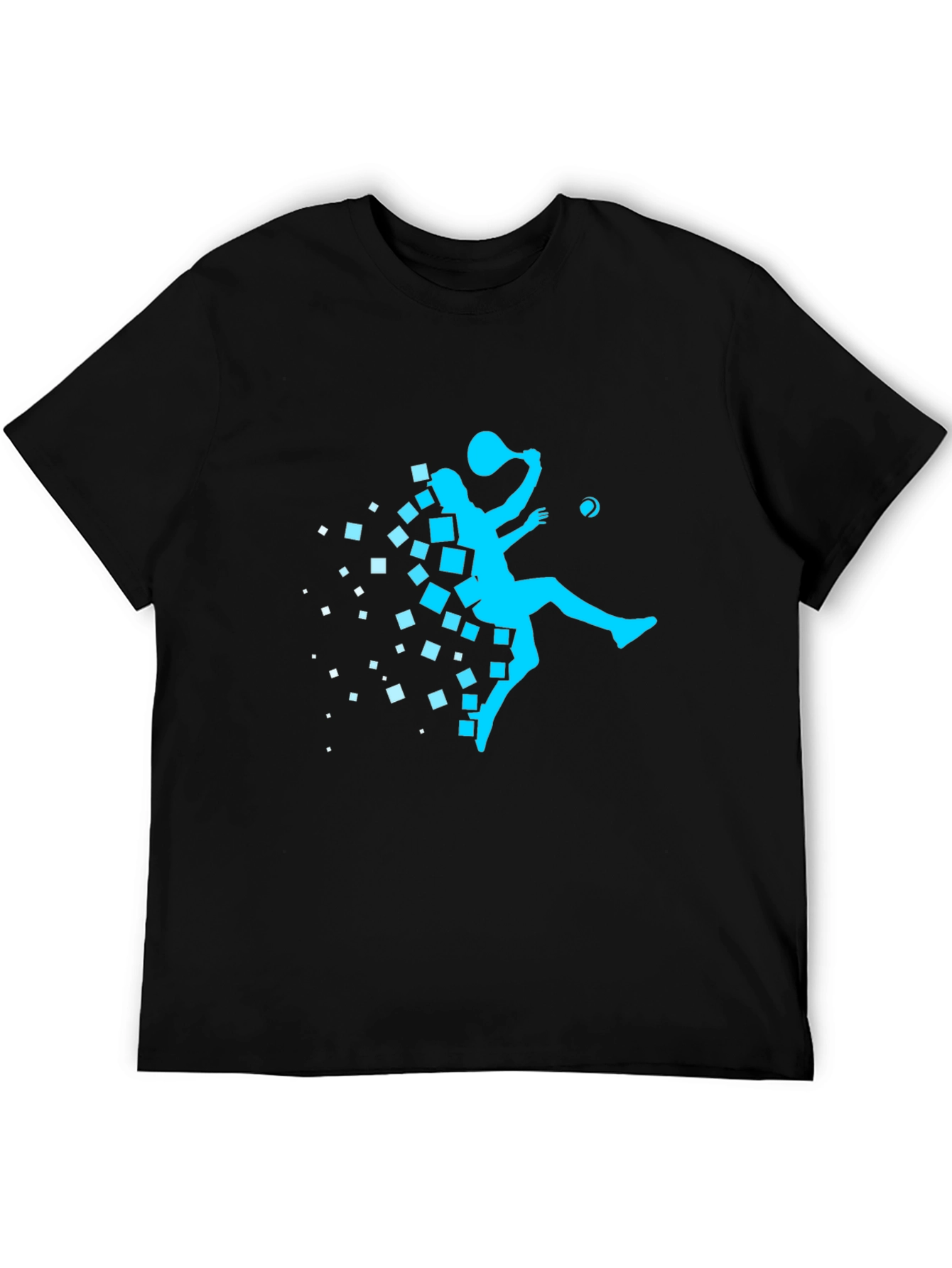 Modern Pixelated Squash Player Graphic T-Shirt