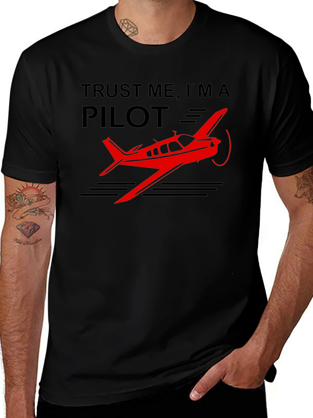 Trust Me Im A Pilot Black T-Shirt