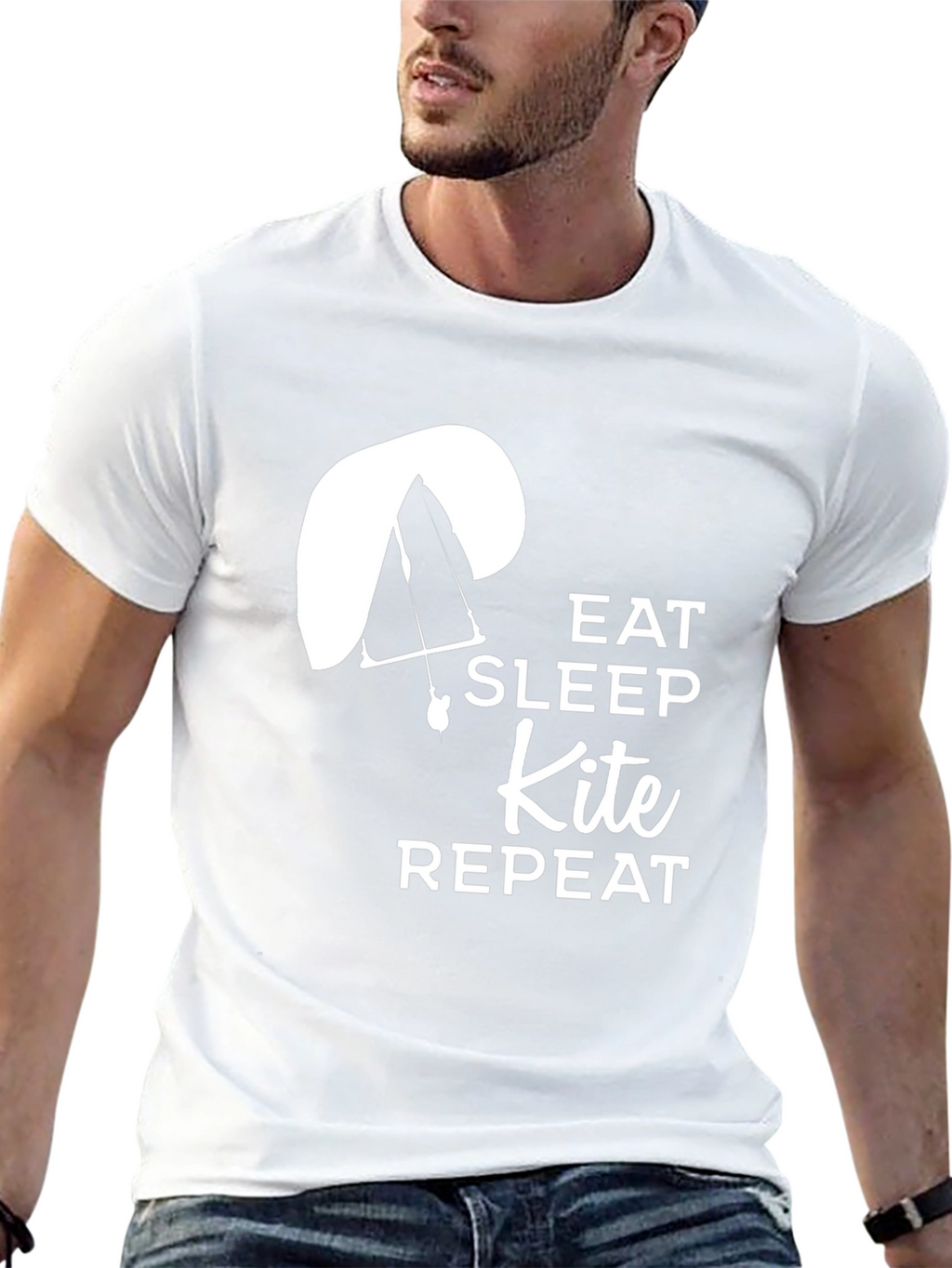 Eat Sleep Kite Repeat T-Shirt - Paragliding Design