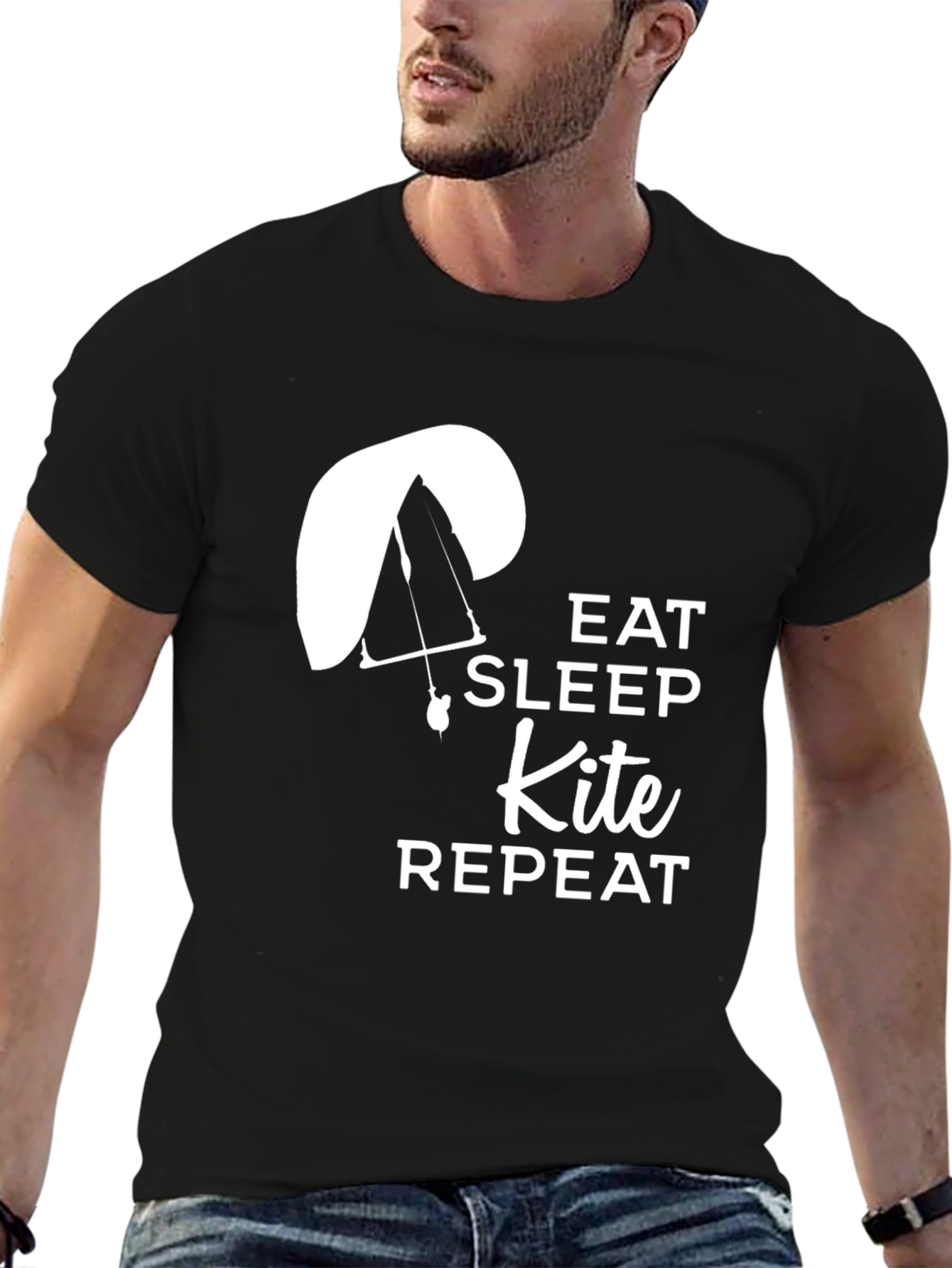 Eat Sleep Kite Repeat T-Shirt - Paragliding Design