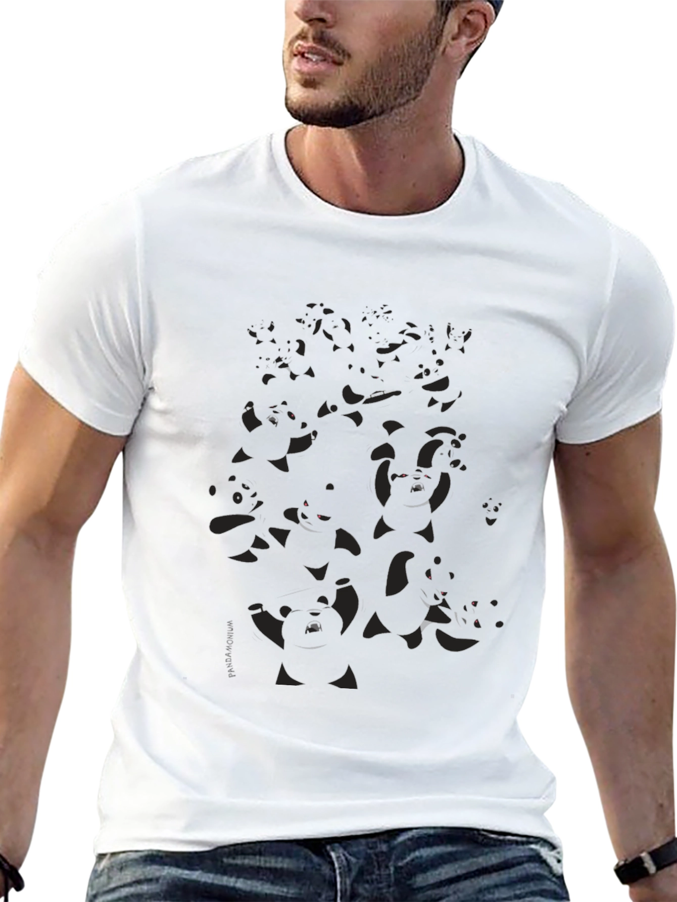 Mens Dark Panda Graphic T-Shirt