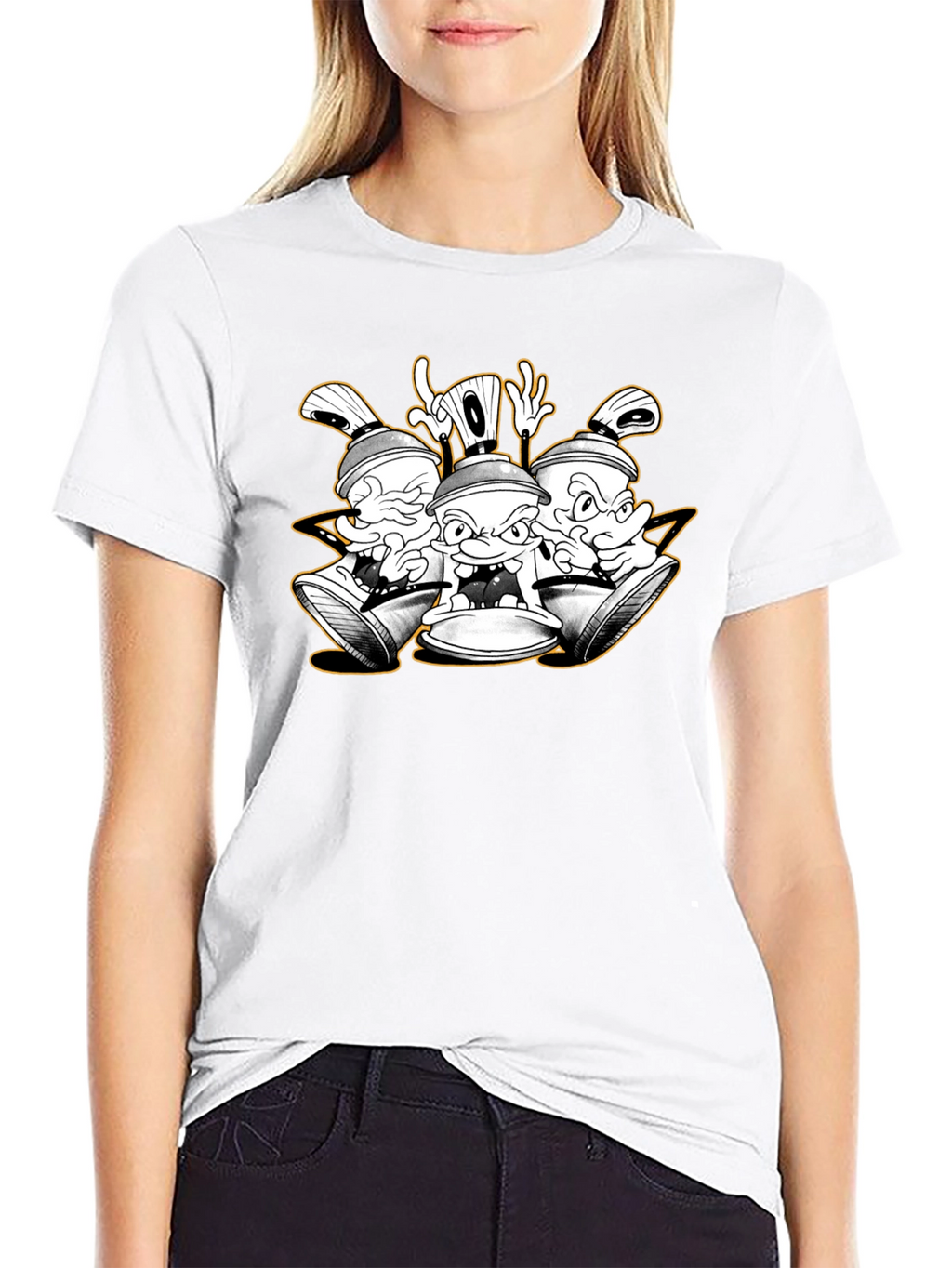 Cartoon Spray Paint Can Graphic Tee
