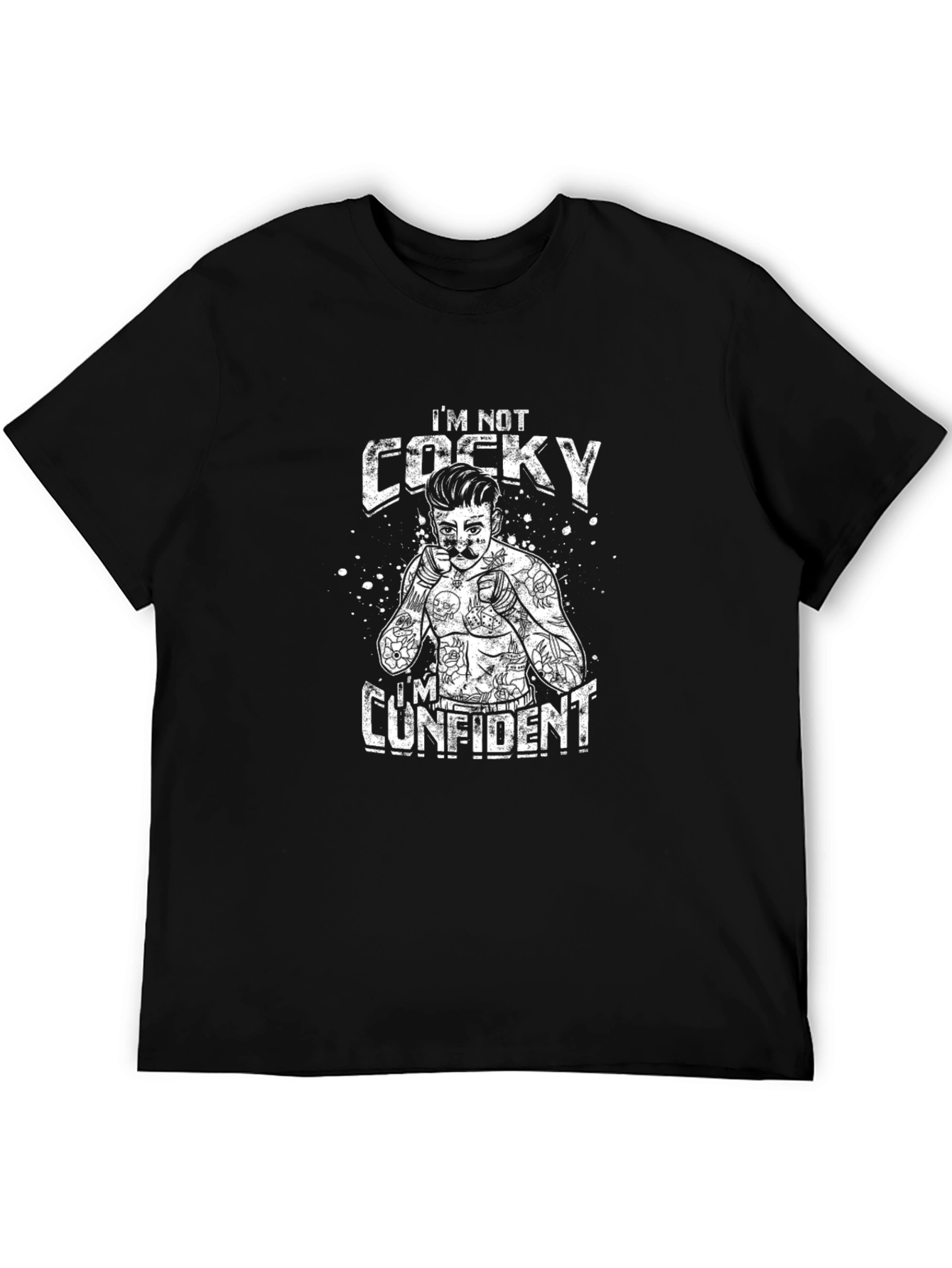 Confident Boxer Graphic T-Shirt - Black