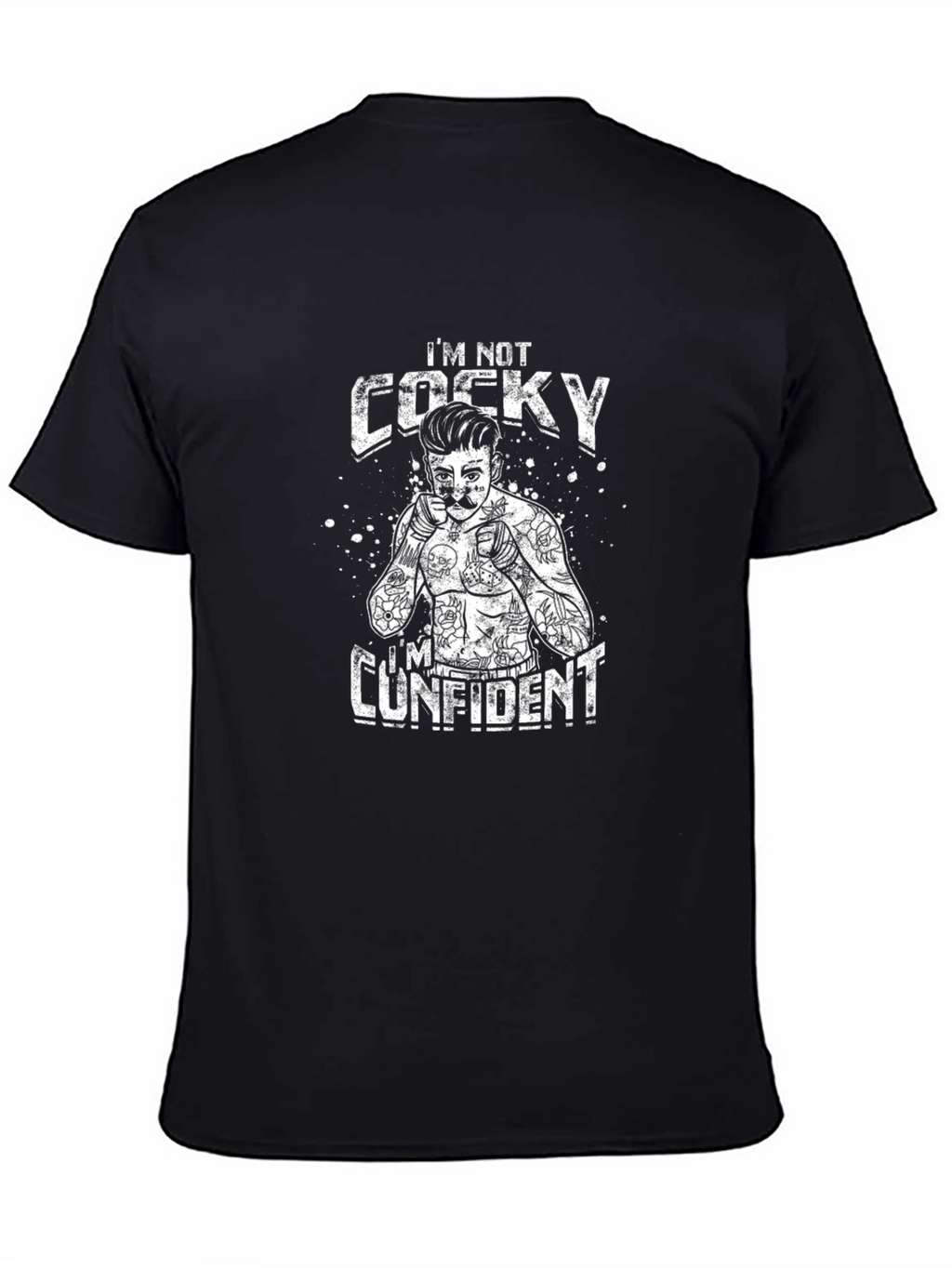 Confident Boxer Graphic T-Shirt - Black