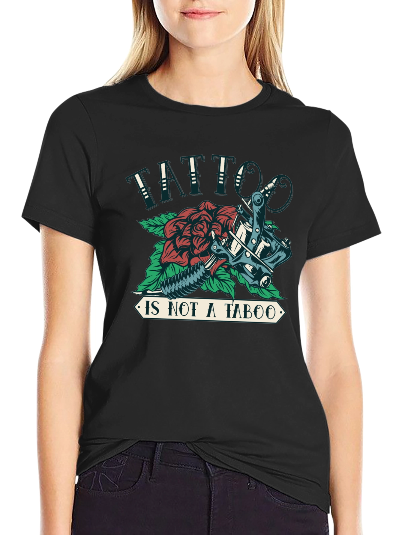 Tattoo Is Not a Taboo Black Graphic Tee