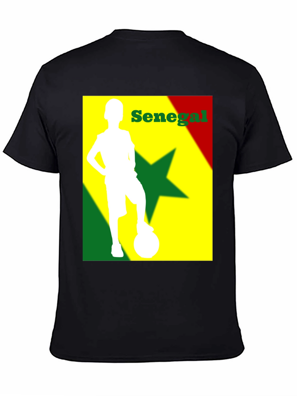 Senegal Soccer T-Shirt - Black Cotton Tee
