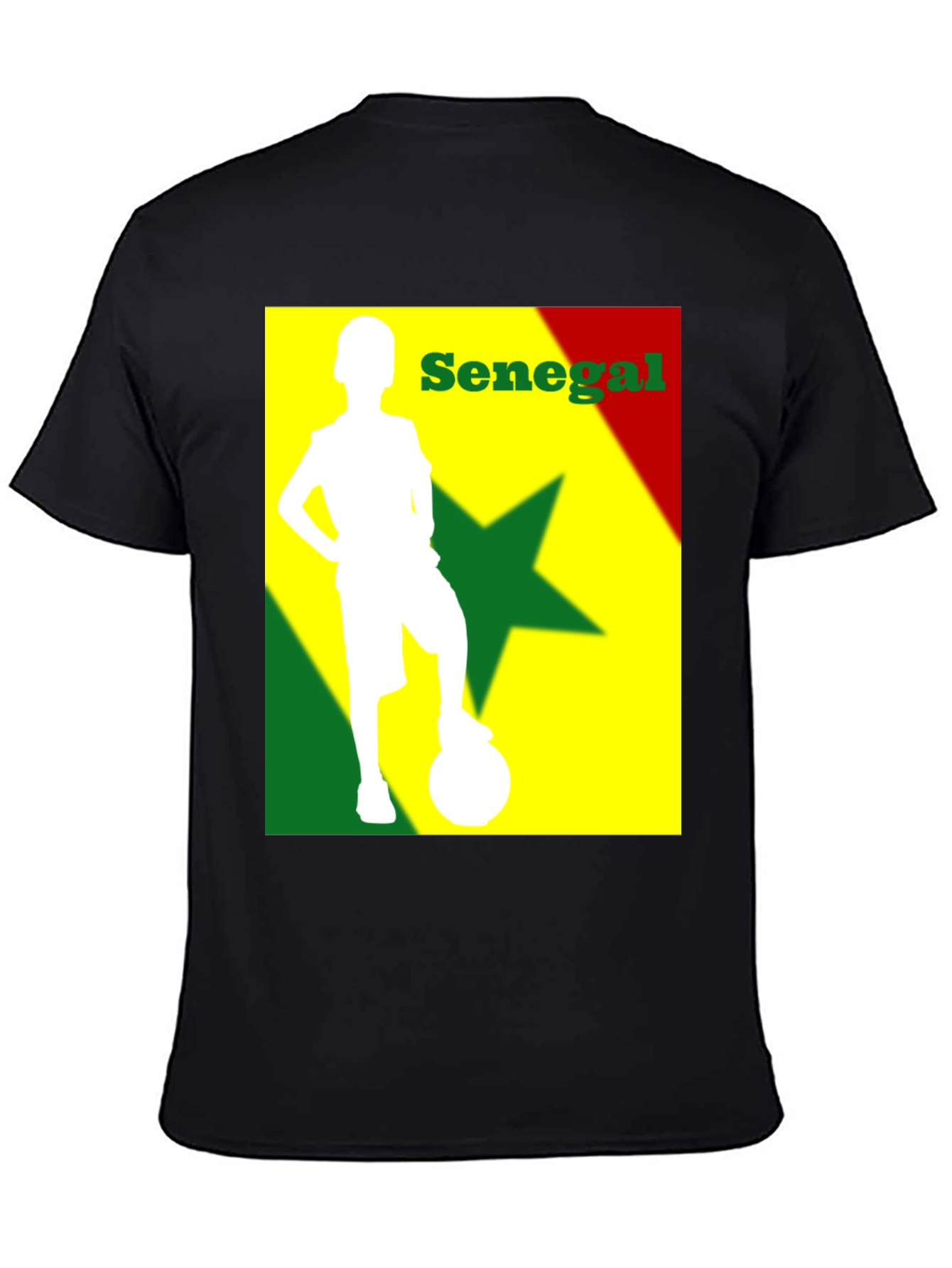 Senegal Soccer T-Shirt - Black Cotton Tee