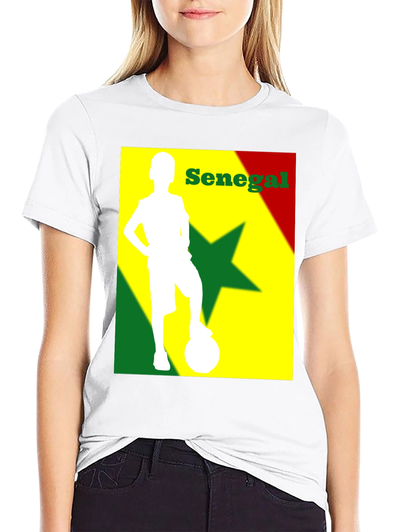 Senegal Soccer T-Shirt - Black Cotton Tee