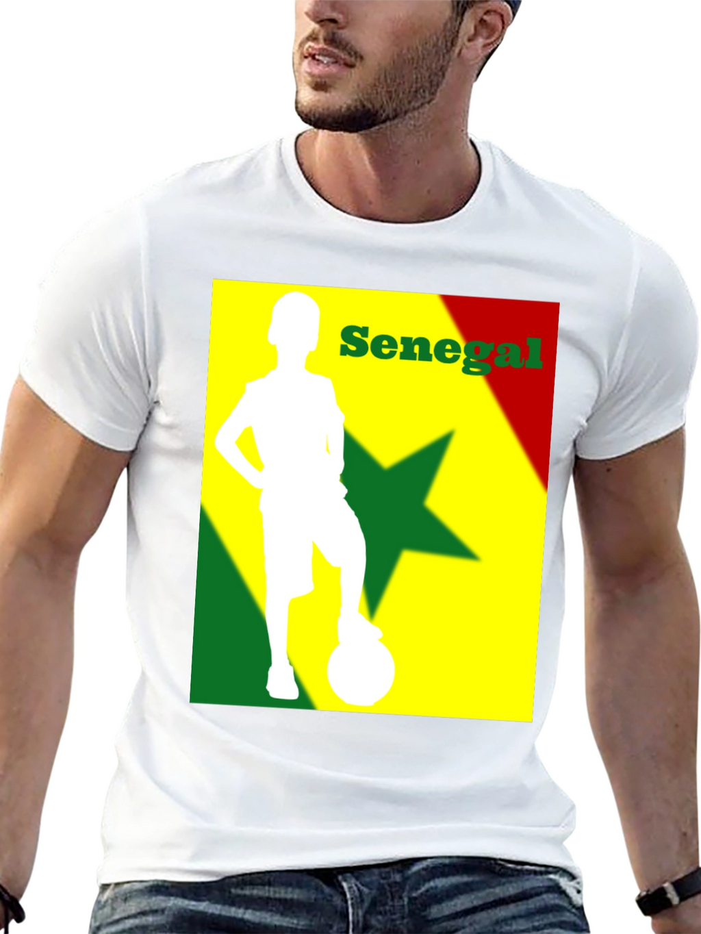 Senegal Soccer T-Shirt - Black Cotton Tee