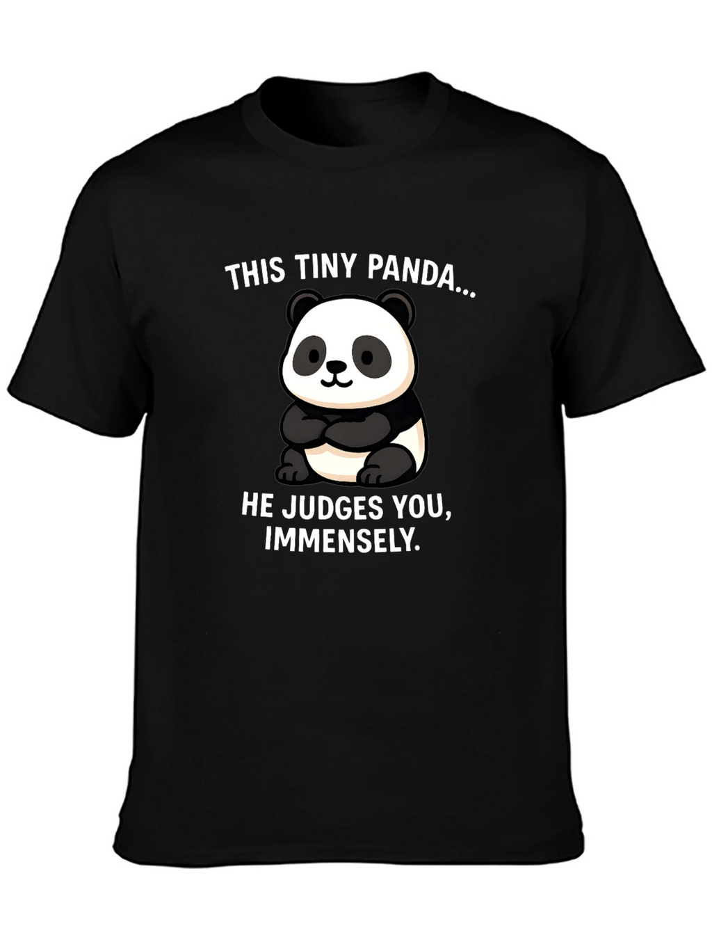Funny Panda T-Shirt: He Judges You Immensely