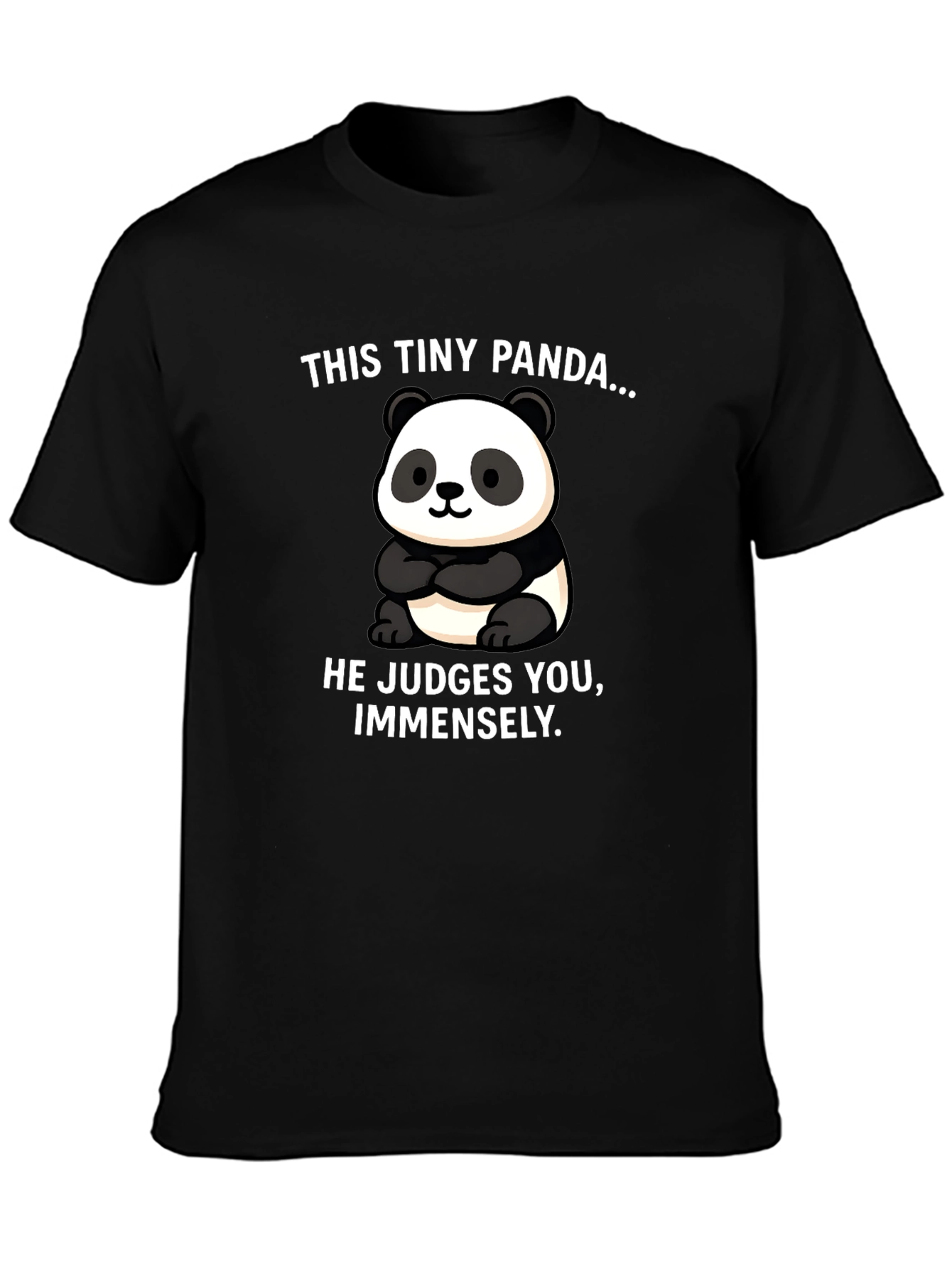 Funny Panda T-Shirt: He Judges You Immensely