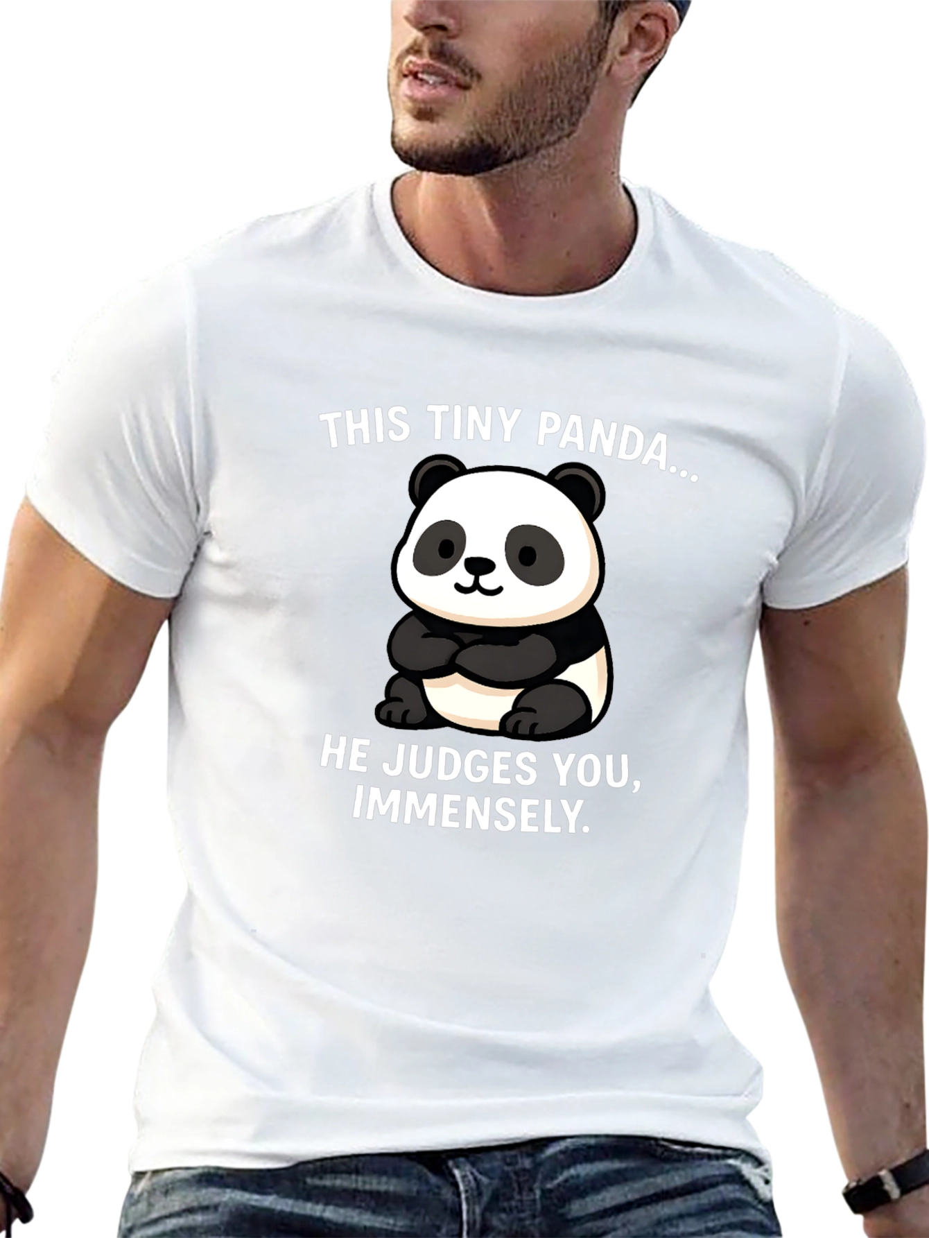 Funny Panda T-Shirt: He Judges You Immensely