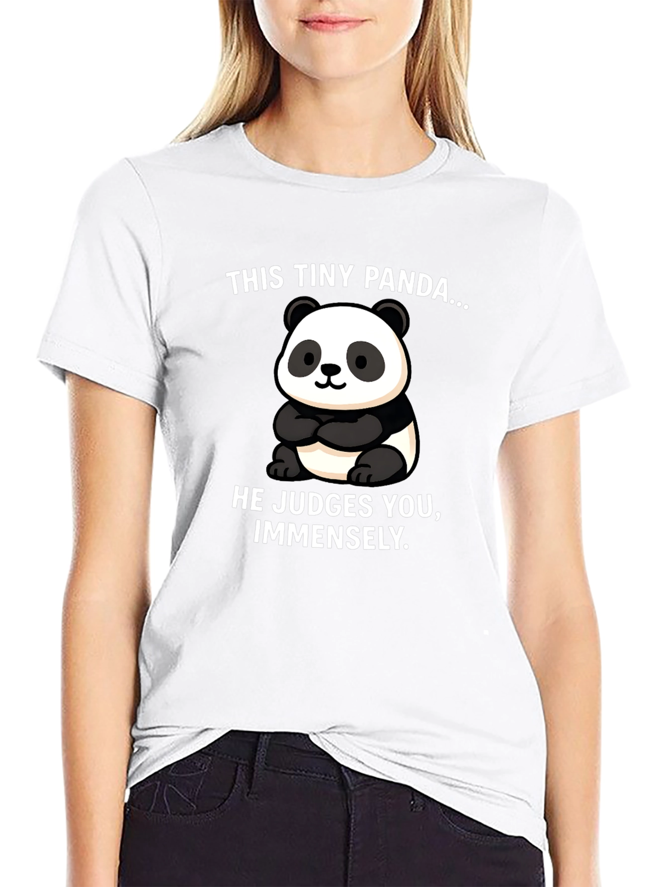 Funny Panda T-Shirt: He Judges You Immensely
