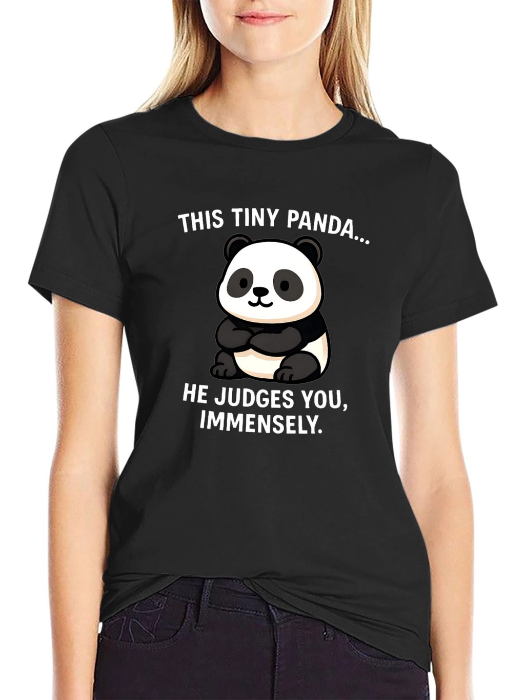 Funny Panda T-Shirt: He Judges You Immensely