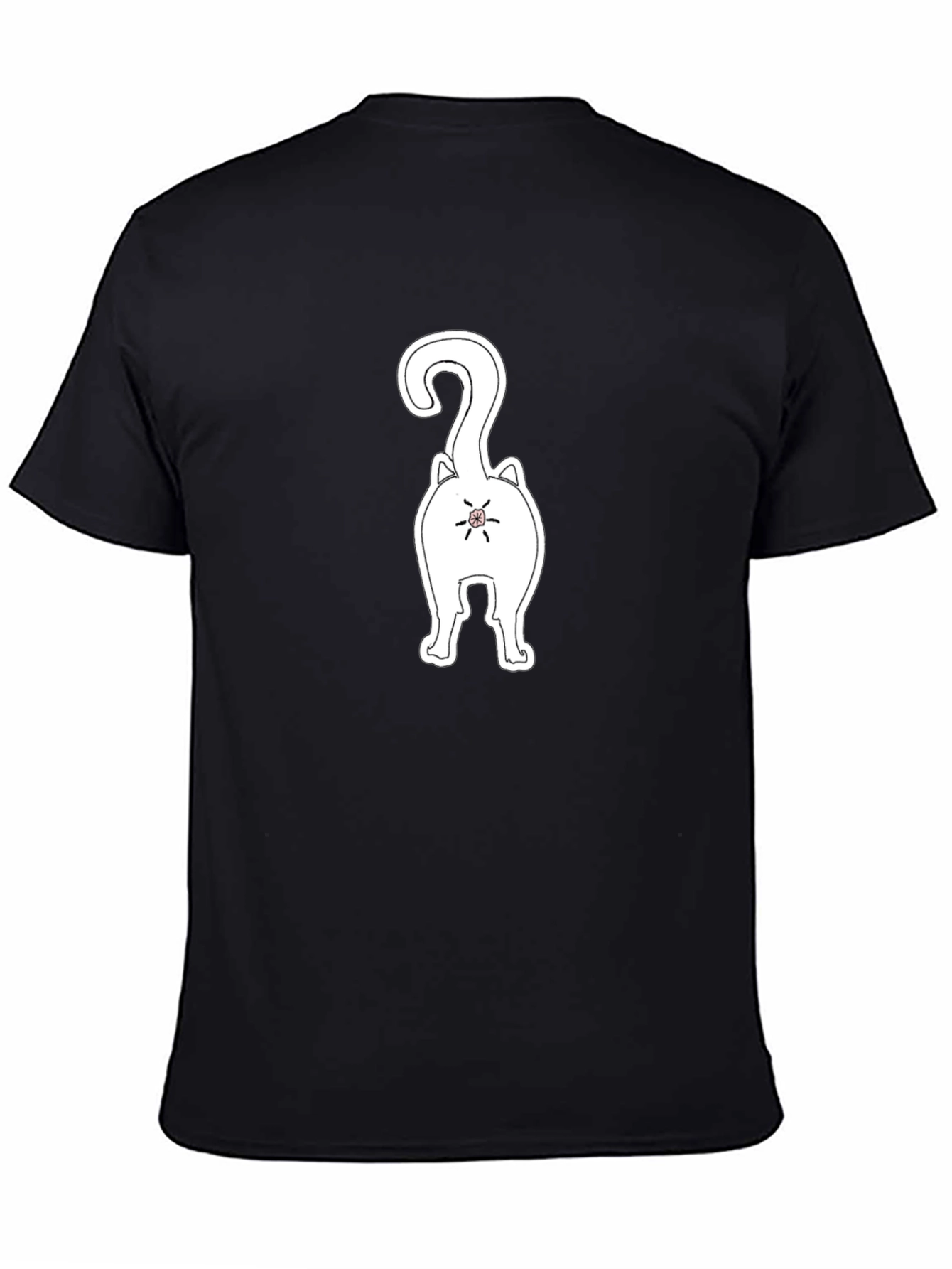 Funny Cat Butt Black T-Shirt