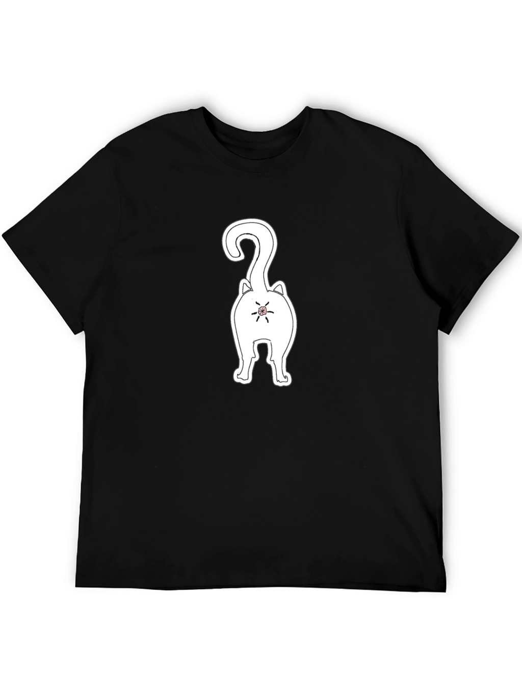 Funny Cat Butt Black T-Shirt