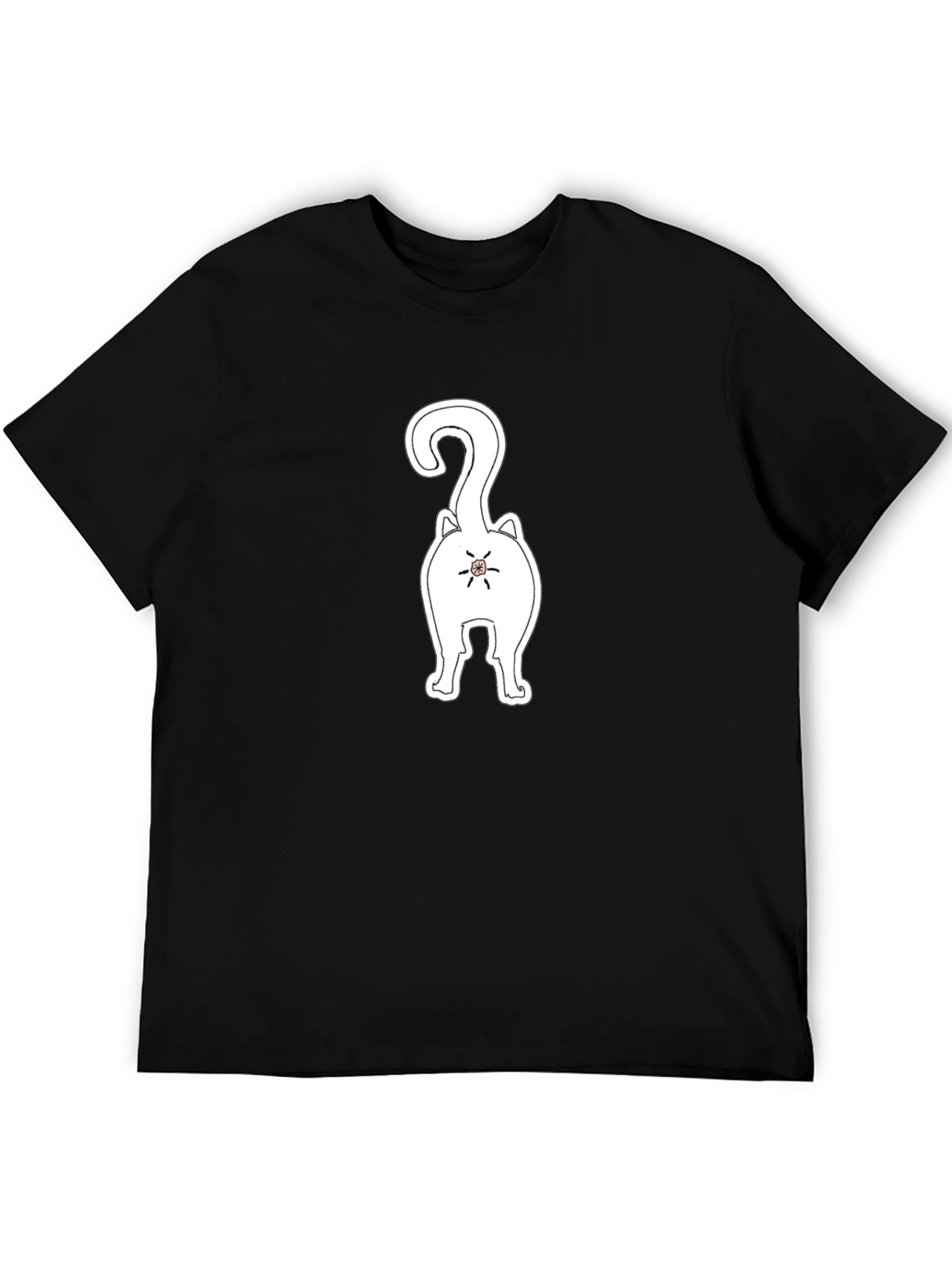 Funny Cat Butt Black T-Shirt