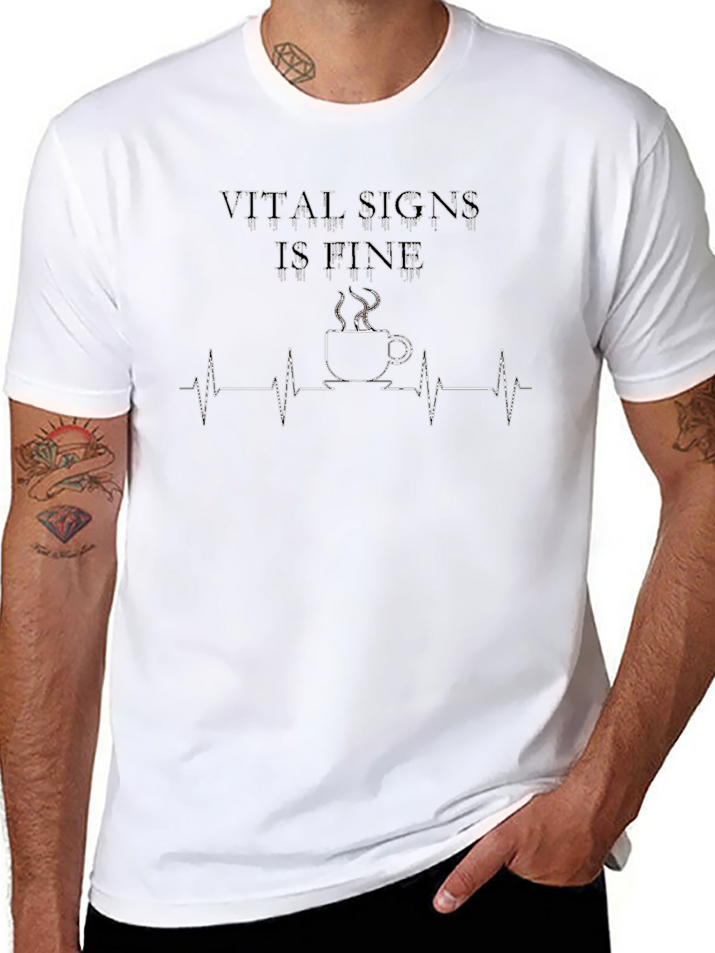 Vital Signs Coffee T-Shirt - Black