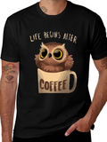 Life Begins After Coffee Owl T-Shirt