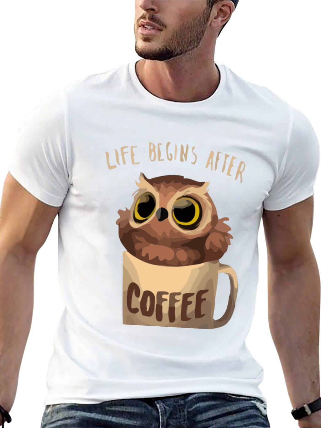 Life Begins After Coffee Owl T-Shirt