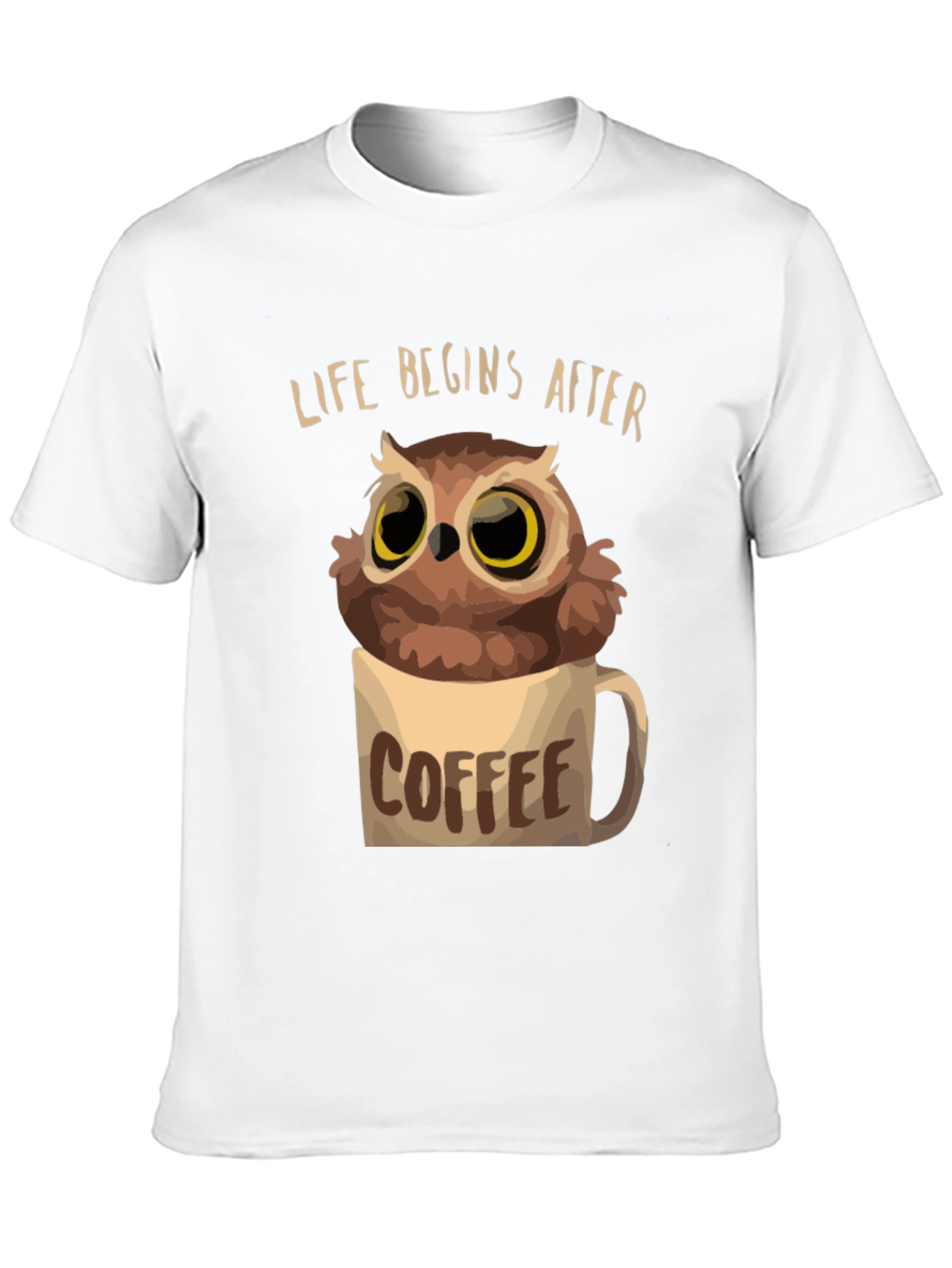 Life Begins After Coffee Owl T-Shirt
